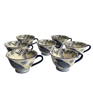 Anthropologie Saga Blue Bird Tassen 7er Set RAR - Bild 1 von 13