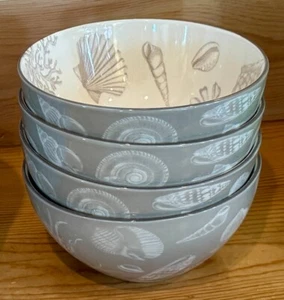 Certified Intl. Bowls - Seaside Lt. Gray - Set of 4 - 6.25" 30 oz. - Brand New - Picture 1 of 4