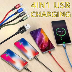 6A Charging Cable Type - C iOS Fast Charger Cord Micro Multi 4 in 1 120W USB - Picture 1 of 16