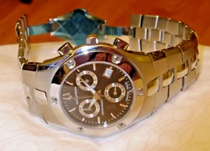 Accutron Unisex Quartz Chronograph Wrist Watch Stainless Steel - Picture 1 of 12