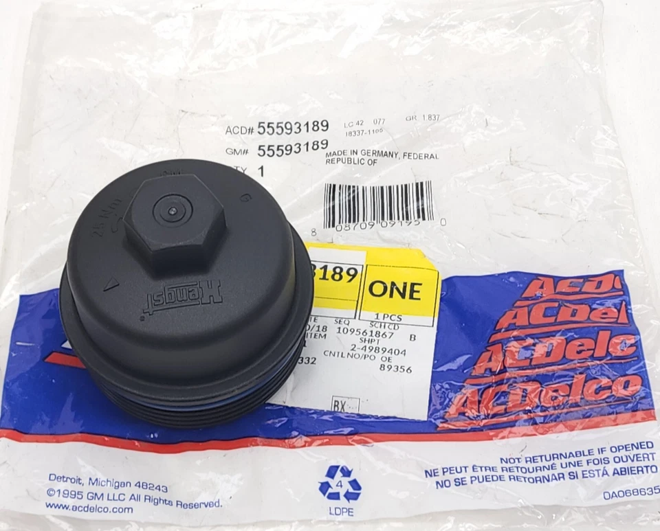 New Genuine GM Oil Filter Cap Assembly Fits 12-20 Sonic 13-21 Encore +More - Изображение 1 из 4