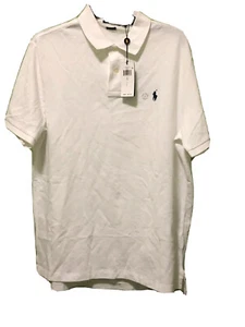 NEW WITH DEFECT Mens Polo Ralph Lauren  POLO Shirt White Size L CLASSIC SLIM FIT - Picture 1 of 2