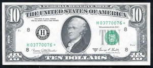 FR. 2021-H* 1969-C $10 *STAR* FRN FEDERAL RESERVE NOTE ST. LOUIS, MO GEM UNC - Picture 1 of 2