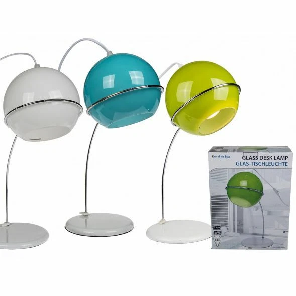 LÁMPARA DE ESCRITORIO RETRO ESTILO AÑOS 60 VIDRIO Y METAL COLOR - Imagen 1 de 1