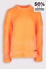 UVP 615 € ALEXANDER WANG Pullover Größe S orange Logo Langarm Rundhalsausschnitt