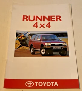 Brochure de Vente  TOYOTA  Runner 4 X 4 - Avril 1991 - Bel Etat. - Imagen 1 de 6
