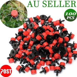 100x Adjustable Irrigation Micro Flow Dripper Drip Head Garden Hose Sprinklers - Picture 1 of 12