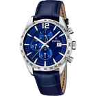Festina Timeless F167603 Mens Blue Leather Strap Chronograph Dial Wristwatch