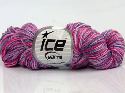 3-Skein Lot Hand Dyed Cashmere Yarn Light 3x100g/225m Pink Grey Shades - Image 1 of 4