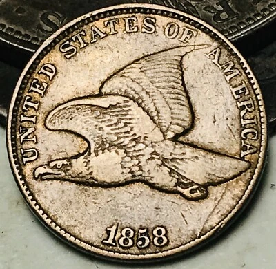 1858 Flying Eagle Cent Penny 1C Large Letters Ungraded Choice US Coin CC26694 - Image 1 of 4