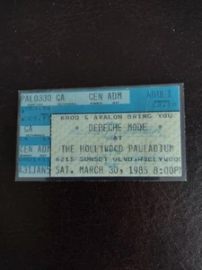 BIGLIETTO CONCERTO PALLADIO DEPECHE MODE HOLLYWOOD 1985 COPIA LAMINATA DELL'ORIGINALE  - Foto 1 di 3