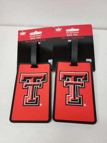 Texas Tech Bag Tags Luggage Tags 4.5"×2.5" New Rubber Cover
