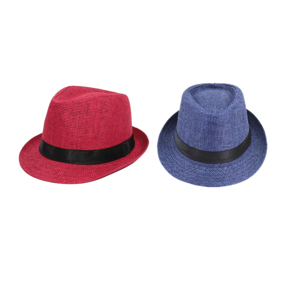 Cappello a cilindro per bambini in paglia Cappello a cilindro estivo alla moda - Immagine 1 di 1