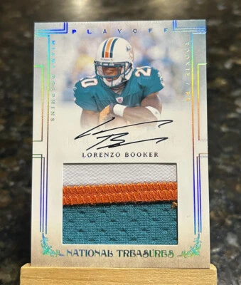 2007 Donruss National Treasures Lorenzo Booker On Card RC Patch Auto /99 #122 - Image 1 of 2