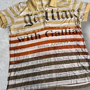 Galliano Collared Striped Lined Tshirt Size XXL - Picture 1 of 8