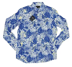Club Room Poke tropische Blumen 100 % Leinen Langarm Button Down Hemd S Neu mit Etikett - Bild 1 von 2