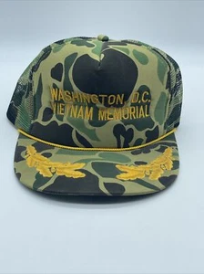 De colección Vietnam Memorial Washington DC Snapback Trucker Sombrero Gorra Camuflada Dorado - Imagen 1 de 7