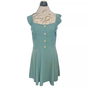 A. BYER Womens Dress Size XL Ruffle Smocked Mini CoastalCow Girl Cottagecore - Picture 1 of 12