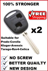 2x CAR KEY Blank Suitable for TOYOTA COROLLA 2001 2002 2003 2004 2005 2006 2007 - Picture 1 of 7
