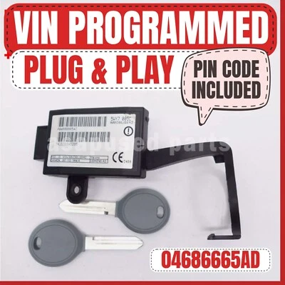 ⛑ VIN PROGRAMMED PLUG & PLAY IMMOBILIZER CHRYSLER DODGE JEEP 04686665AD ⛑ - Image 1 of 3