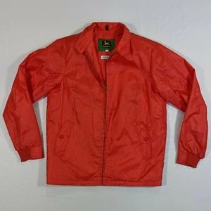 John Deere Womens M Mylar Coat Orange Reflective Full Zip Work Jacket Vintage - Picture 1 of 12