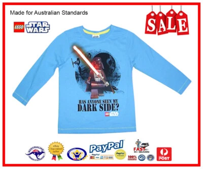 GENUINE AUS LICENSED-Kids Boys Lego Star Wars Long Sleeve Tee Top SALE - Image 1 of 2
