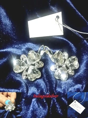 Orecchini Argento Gioielli Donna Cuore SWAROVSKI ELEMENTS ORIGINALI Cristalli - Immagine 1 di 4