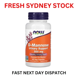 Now D-Mannose 500 mg 60 Veg Capsules Healthy Urinary Tract Cleanses Bladder - Picture 1 of 5