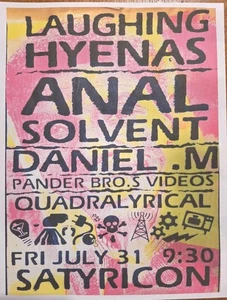 Lachende Hyänen - Anall Lösungsmittel Daniel Menche Freitag 31. Juli Satyricon 1992 PDX - Bild 1 von 1