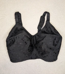Elila Sidney Jacquard WireFree Softcup Bra 1305 Cushion Strap Black Size 36N - Picture 1 of 8