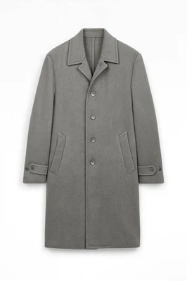 Men's Boglioli Dark Grey Wool Trench Overcoat Size 48 / M RRP £850 - Image 1 of 3