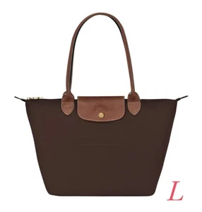 Borsa a tracolla grande marrone ebano LONGCHAMP Le Pliage prodotti outlet nuova con etichette - Foto 1 di 7