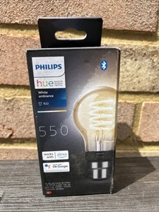 Philips Hue A60 - B22 Bayonet Filament White Ambience 550lm Smart Bulb - Picture 1 of 9