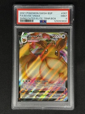 PSA 9 Eevee VMAX SWSH087 SWSH Sword & Shield Promo 087 Cards Holo New Cert Mint - Image 1 of 2