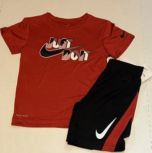 Boys Nike Air 2 Piece Outfit Dri Fit Tee Shirt And Shorts Size 6 Medium - Picture 1 of 5