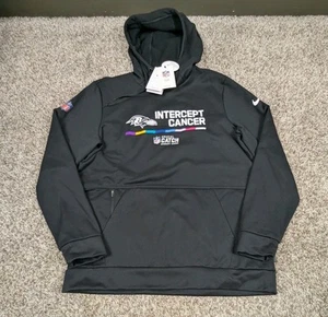 Nike On Field Baltimore Ravens NFL Crucial Catch Intercept Cancer Hoodie Large - Picture 1 of 5