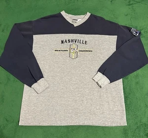 Vintage Nashville Predators Mens Pullover Hockey NHL Sweatshirt Size Large L - Picture 1 of 7