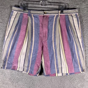 Vintage Nautica Pastel Striped Shorts Mens 40 (Actual 38) Preppycore Pleated - Picture 1 of 11