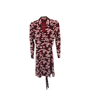 Brooks Brothers Red Black Horse Pattern Wrap Dress W/belt. LADIES Size XSmall - Picture 1 of 10