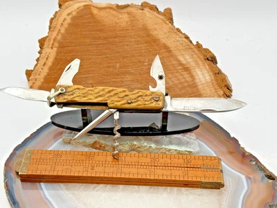 Antique Makinox Made in France Multi Function Pocket Knife Bone Handles--519.25 - Image 1 of 4