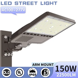 150W LED Shoebox Parking Lot Light Street Area Pole Fixture Dusk To Dawn 22500LM - Picture 1 of 10