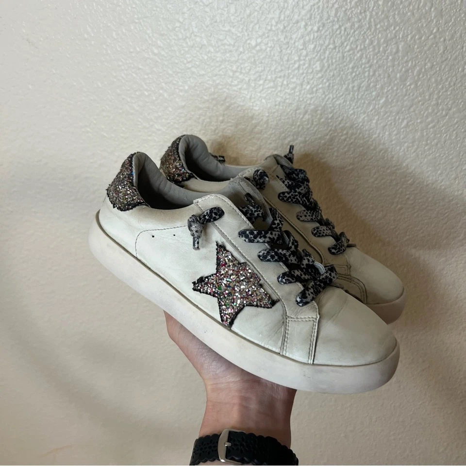 Lola and the Boys Star Glitter distressed leather sneakers 37 - Image 1 of 4