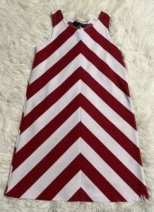 Polo Ralph Lauren Dress Girls Small Sz 7 Red White Striped Outdoor Holiday Logo - Picture 1 of 11