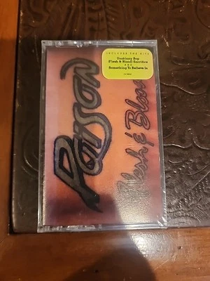 Factory Sealed POISON Flesh and Blood Cassette Tape 1990 Capitol Records   - Image 1 of 3