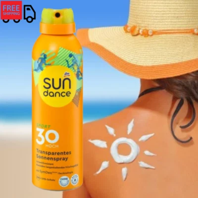 SUNDANCE Sonnenspray Sport LSF 30 HOCH Transparentes Sonnenschutz, 200 ml Gesicht Körper