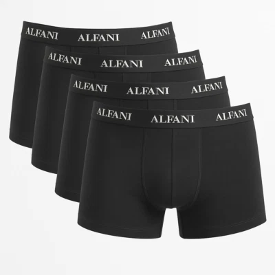 Paquete de 4 calzoncillos boxer Alfani para hombre ropa interior sin etiquetas negros pequeños $40 Foto 1 de 4
