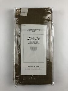 NEW Liz Claiborne Lisette Rod-Pocket Imperial Valance 90" x 33.5" - Fawn