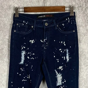 Freestyle Revolution womens bleach splatter skinny jeans size 3 stretch distress - Picture 1 of 5