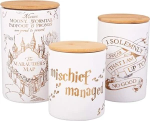 Harry Potter Marauder's Map Porzellan 3 Stück Kanister Set - drei Größen Gold - Bild 1 von 7