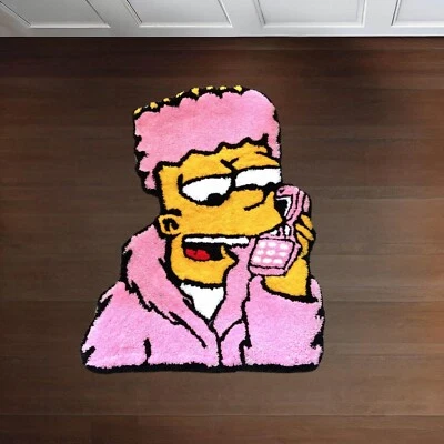 Bart Simpsons Hand Tufted Wool Handmade Area Rug Carpet for Home Living Room - Image 1 of 4